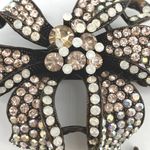 JANUS Hair Clip Vintage Rhinestone Bronze Crystal Flower Claw Clip Rhinestone Brown Photo 1