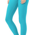Alo Yoga  High Waist Fast Legging Bright Aqua Zip Front Leggings Size Medium Photo 0