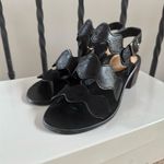 Marc Fisher  Black Leather Omalla Sandals with Brown Block Heel nib Photo 1