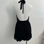 Ocean Drive  Halter Open Back Dress Black Ruffled Hem Boho Bohemian Mini Medium Photo 6