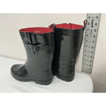 Capelli New York Womans Capelli Size 8 Black Rubber Pull On Midcalf Rainboots Photo 3