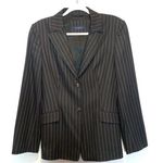 Piazza Sempione  Women’s Black Pinstripe Wool Blend Blazer Jacket Photo 0