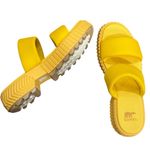 Sorel ONAT Streetworks Slide Platform Slide Flat Sandal Yellow Size 9.5 Photo 9