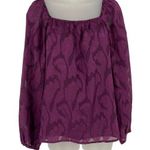 Mason & Belle Womens Floral Long Sleeve Blouse - Size S Purple top lined career Photo 0