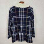 Artisan NY Women's Coat Jacket M Blue Plaid Wool Blend Fleece Collared Buttons Photo 1