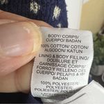 Lucky Brand  Navy Blue‎ and Gold Printed Lined Split Back Knit Top Size Large Photo 3