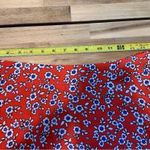 Socialite Red Skater Skirt White & Blue Floral L Photo 5