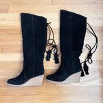 Joie  Suede Sherpa-Lined Knee High Wedge Boots - Size 37 (ESTIMATED) Photo 5