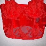 ZARA New Women Red Sexy Embroidered Underwire Corset Size 34B Photo 9