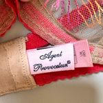 Agent Provocateur Zuri lace mesh floral embroidery plunge underwire bra US 36D Red Size undefined Photo 6