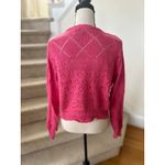 Lilly Pulitzer Vintage  White Label Hot Pink Crochet Knit Button Front Cardigan Photo 1