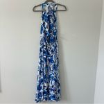 Anthropologie Abel the Label Blue White Floral Halter Maxi Dress M Photo 6