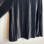 J.Jill ‎ Wearever Collection Ribbed Velvet Top XSP Black Long Sleeve Boxy Classic Photo 3