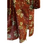 MOUSSY Shirt Dress Button Down Floral Burnt Orange Brown Long Sleeve Midi M EUC Size M Photo 7