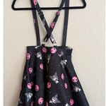 Hot Topic Kuromi Suspender Skirt With Pink Skulls Stars Print XS Whimsigoth NWT Photo 2