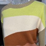 Lush Clothing LUSH Colorblock Chunky Knit Sweater | Size Small | Retro Earth Tones Photo 2
