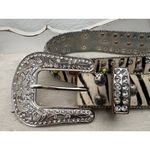 BHW WESTERN COWGIRL ANIMAL PRINT LEATHER BELT | ZEBRA |‎ GREEN Photo 3