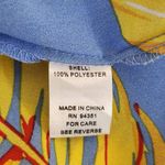 Joy Joy  Blue and Yellow Tropical Print Dolman Sleeve Blouse Size Medium Photo 8