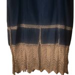 Vintage lew magram 2 piece Crochet trim jacket and skirt. SZ. 24W Blue Photo 7