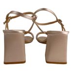 Badgley Mischka Jewel  Earlene Block Heel Sandal 9.5 Champagne Satin Photo 5