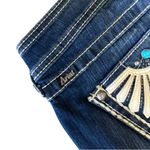  Women’s Darkwash ARIAT Jeans 29 X 33 TURQUOISE Embellished Long EUC Photo 13
