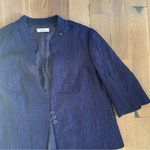 Dress Barn  Woman’s Navy Blue 3/4 sleeve Textured Blazer Size 2X Photo 1