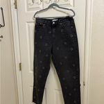 Topshop  Alien Rhinestone Mom Straight leg Jeans Black Grunge Emo Street Unique Photo 4