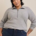 Torrid Women's Plus Size Relaxed Fit Plush Rib Quarter Zip Sweater - Size 2 (2X) Photo 0
