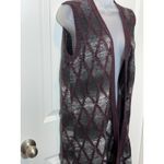 Christopher & Banks  Womens Argyle Knit Open Front Sleeveless Vest Cardigan L Photo 2