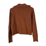 William Rast Waffle Knit 1/4 Zip Sweater Womens S Brown Cabincore Cozy Casual Photo 3