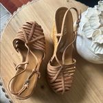 Prada Tan Woven Wedge Gladiator Platform Sandal Size 39.5 Photo 2