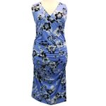Yumi Kim NEW Maternity XL Hold Tight Dress Wonderful Life Blue Floral Stretchy Photo 2