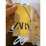 ZARA  Shirt Women XS Purple Lilac Sheer Raw Seam Detail Tie Neck Open Back Top‎ Photo 11