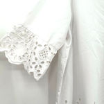 Blair  size XL white v neck dress large eyelet‎ detail at cuffs and lower hem Photo 3
