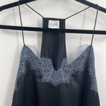 Cami NYC  The Racer Metallic Black Lace Trim silk Cami size xs Photo 4