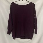 Carmen Marc Valvo NWT CARMAN MARC VALVO WO SIZE XL EGGPLANT COLOR SWEATER GOLD CRISS CROSS ACCENTS Photo 9