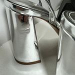 Mango Block Heel Sandals, Silver casual classic wedding cocktail party summer Photo 4
