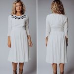 Mod Ref  Midi Dress Small White Embroidered Boho Resort Beach‎ Bridal Casual Photo 1