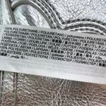 Mango MNG  Metallic Silver Faux Leather Vegan Stitch Adjustable Shoulder Bag OS Photo 6