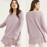 Free People  We The Free North Shore Thermal Top Lilac Waffle Knit Medium EUC Photo 1