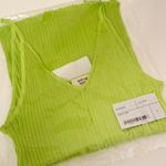 Maryam Nassir Zadeh Blanca Tank Size Large Brat Neon Green Ribbed Knit Top NWT Photo 1