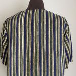 Melrose Studio Shirt Silk striped grandma preppy size Medium Green Photo 4