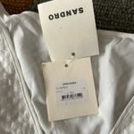 Sandro NWT  White Short Sleeve Button Down Mini Dress US Size 0 / XS Photo 5