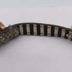 Henri Bendel  Snakeskin Leather Rose Gold Adjustable Bracelet Rhinestone Pyramid Photo 8