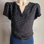 Hilary Radley Black Heart Print Blouse M V Photo 0