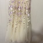 Chi Chi London Floral Embroidered Tulle Midi Dress Size 2 Purple Photo 10