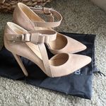 L.A.M.B. Bow strap suede leather Beige heeled pump with dust bag Photo 7
