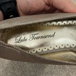 Lulu Townsend Size 9.5 Gold Pewter Metallic Peep Toe Heels Photo 9