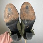 Ash Suede Fringe Ankle Boots Khaki Block Heel Zip Back Women's Size 36 Photo 3