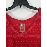 Johnny Was  Tunic Top Short Sleeve Tee Eyelet Embroidered Red Floral Size Medium Photo 2